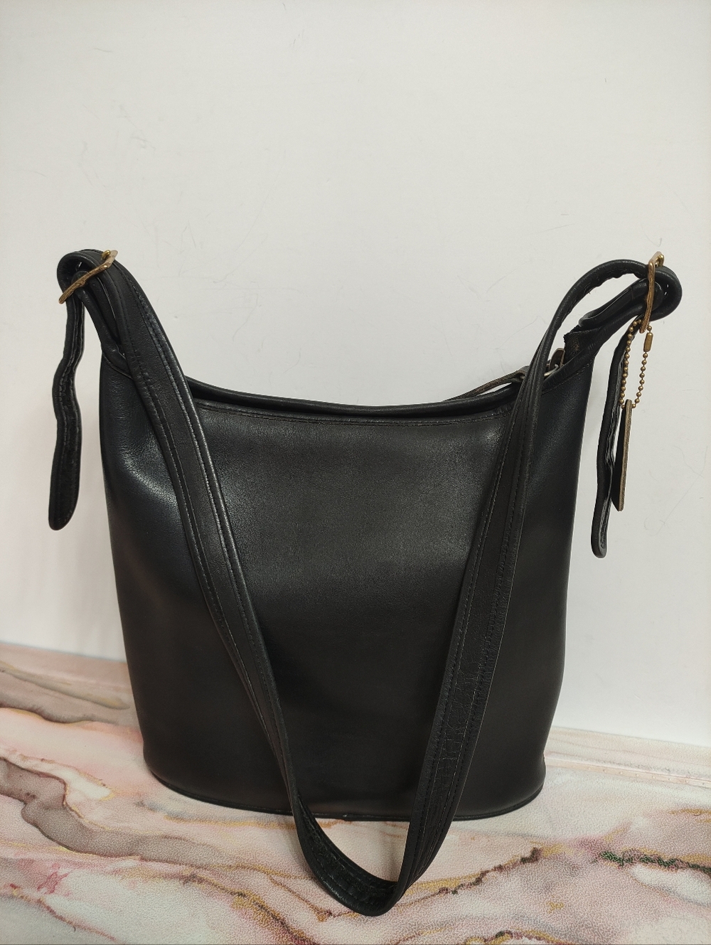 Vintage Coach 9730 Shoulder Sac Black Made in USA - Picture 2 of 13